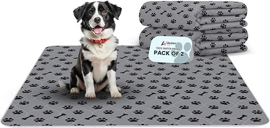 Washable Pee Pads for Dogs, 2 Pack 18"x24" Super Absorbent Dog Training Pads,100% Waterproof Non-Slip Dog Pads for Whelping, Reusable Puppy Pads to Protect Your Floor