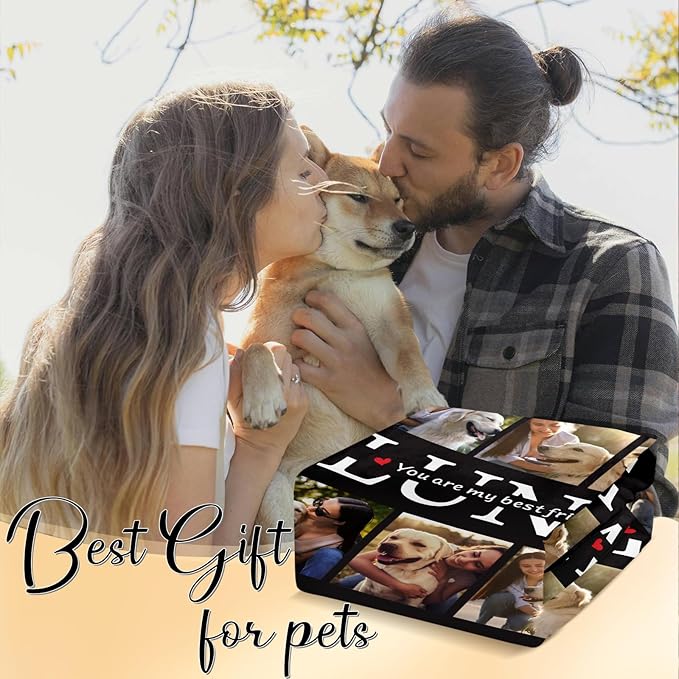 Personalized Pet Memorial Gifts, Custom Throw Blanket with Pet Photo & Name, Customized Pet Memorial Gifts for Loss of Dog Cat, Puppy Bereavement/Passing Away Gifts, Remembrance Gift for Dog Mom Dad