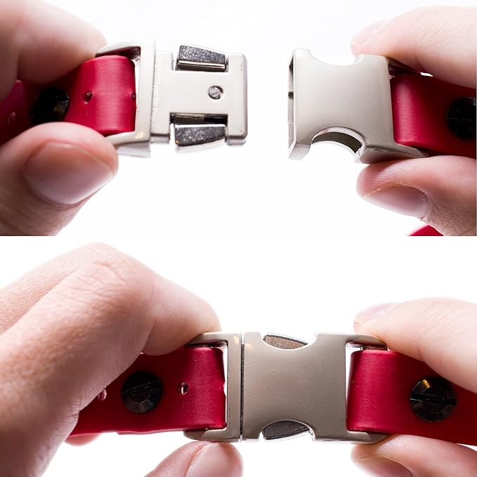 Educator 1-Inch Dog Training Collar Strap – ONLY Fits FE-580, ET-800 & UL-1200 Receivers – NOT Compatible with Mini Educator (ET-300/ET-400) – Quick Snap Biothane Bungee Collar, Red