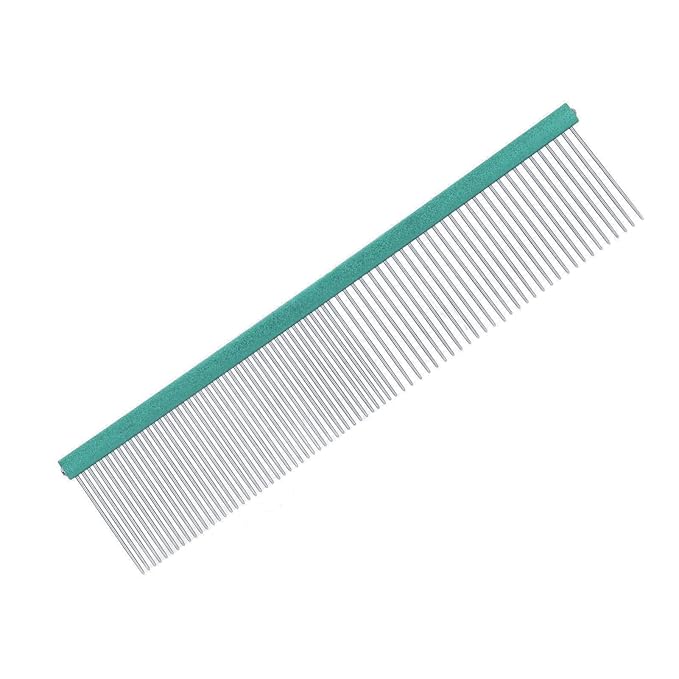 Generic Greyhound Comb for Dogs, Metal Dog Comb with Rounded Ends, Green