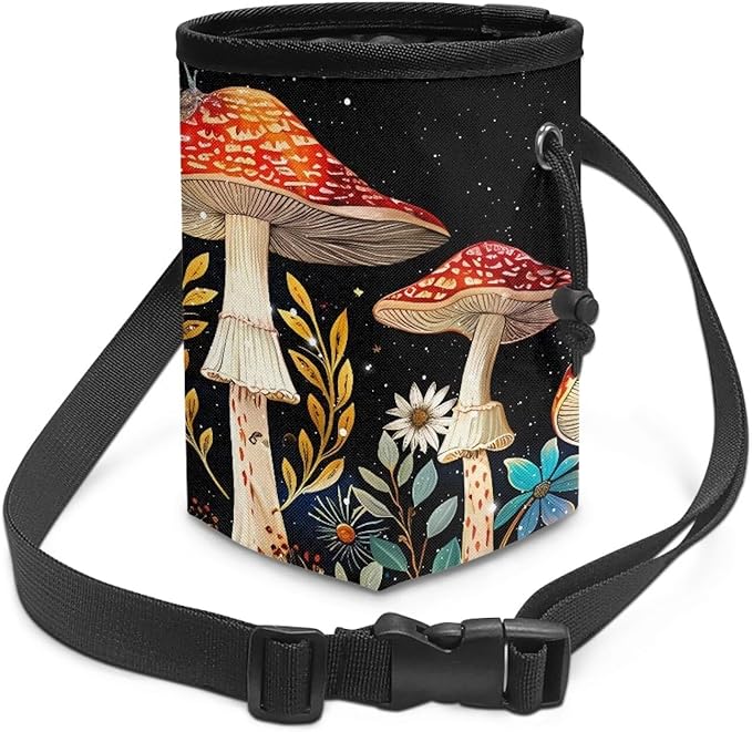 Big Mushroom Dog Walking Bag Puppy Training Pouch, Puppy Dog Training Treat Bag Pet Training Walking & Rewarding Holder with Waistband Easy to Carry