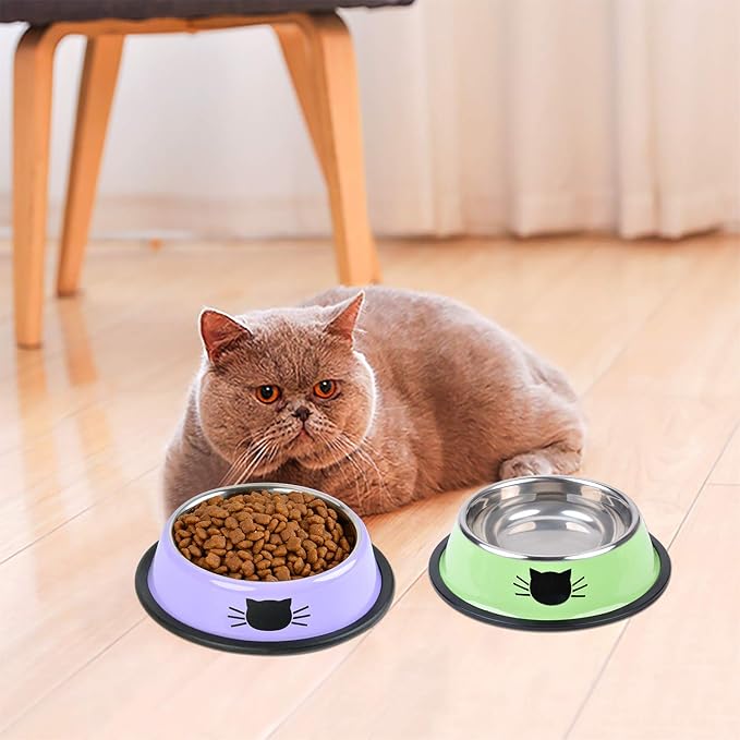 Legendog Pet Bowl Stainless Steel Non-Skid Rubber Base Dog Bowl Cat Bowl GR OR PP