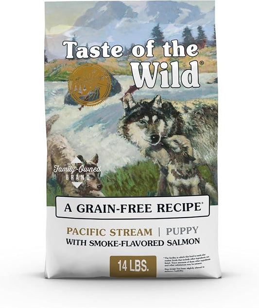 Taste of The Wild Pacific Stream Grain-Free Dry Puppy Food with Smoke-Flavored Salmon 14lb