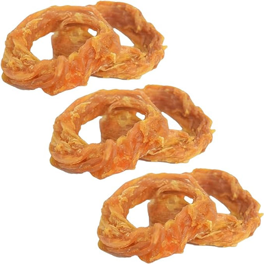 Ultra Chewy Turkey Tendon Rings for Dogs - Premium All-Natural Tendons, Hypoallergenic Treats, Easy to Digest, Alternative to Rawhide (6 Pack)