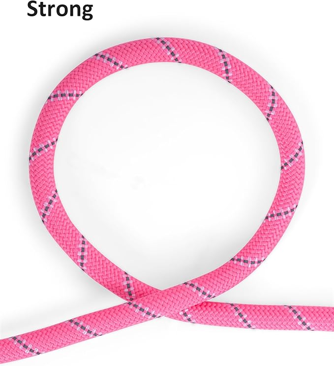 Long Dog Leash for Dog Training 16FT/30FT/50FT/100FT, Heavy Duty Dog Lead for Large Medium Small Dogs Outside Walking, Playing, Camping, or Yard 12Pink16FT