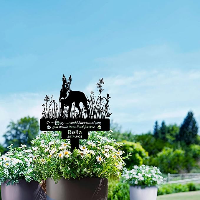 Personalized Pet Doberman Memorial Plaque, Custom Pet Doberman Memorial Stake with Name Date, Pet Doberman Grave Marker for Outdoor Cemetery, Garden & Yard, Custom Pet Doberman Loss Gifts
