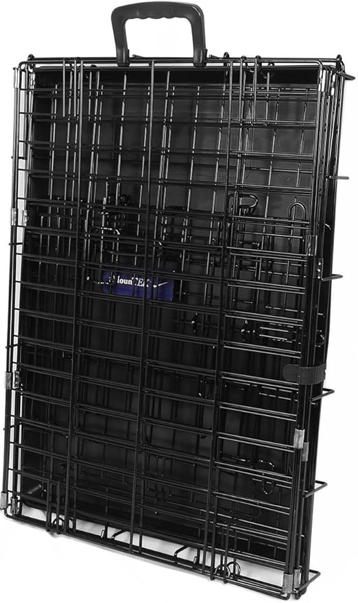 【Medium 30 INCH】 iMounTEK Folding Metal Pet Dog Puppy Cat Cage Crate Kennel W/Tray. 2 Doors Wire Cage for Training, Removable & Washable Pan Tray [Rust Resistant] Quick Assembly!