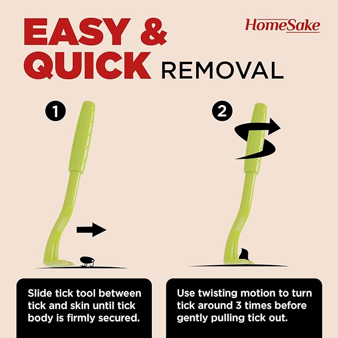 Homesake Tick Removal Tool for Dogs, Cats and Humans | Ultra-Safe Tick Twister | Removes Entire Head & Body | Pain-Free Ticks Remover | 100% Chemical-Free Tick Control Products | 7 Packs of 3