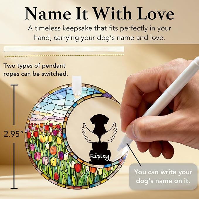 Dog Memorial Gift for Loss of Dog, Pet Sympathy Gift Ornament, Rainbow Bridge Dog Keepsake, Pet Remembrance Gift for Dog Lover, Bereavement Gift, Loss of Pet Memorial Ornament