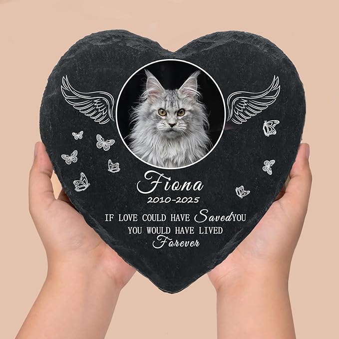 Personalized Cat Memorial Gifts for Loss of Cat, Custom Photo Pet Momorial Stone for Cats, Cat Memorial Sympathy Gift, Cat Passing Away Gifts, Sympathy Gift for Pet Lovers (Style 9)