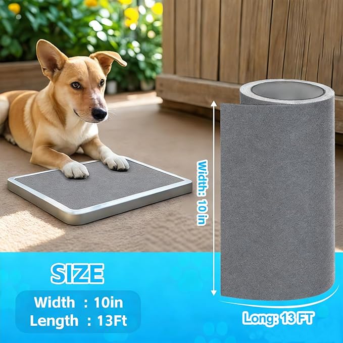 Pet Nail Self Adhesive Replacement Emery Paper, Eases Dog Nail Trimming Anxiety，Suitable for Doors and Walls (Gray, 10in*13ft)