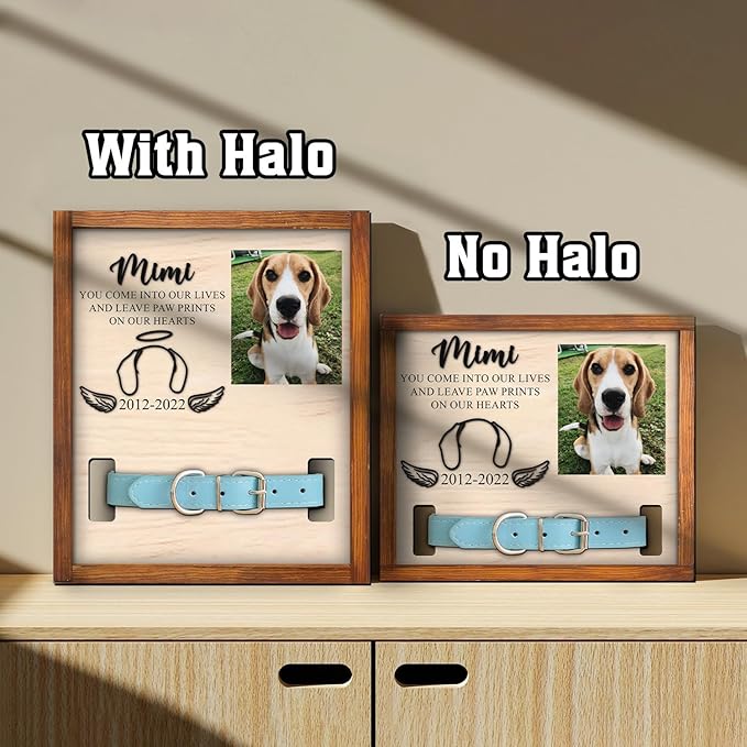 Personalized Dog Memorial Picture Frame, Dog Memorial Gifts For Loss Of Dog, Pet Memorial Gifts, Dog Collar Frame - Upload Image Pet Memorial Frame