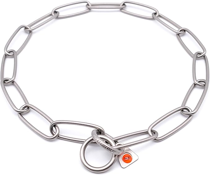 Herm Sprenger - Matte Stainless Steel Scratch Resistant Long Link Fur Saver Dog Collar - Professional Training Collar - Made in Germany (24.0in (61cm) x 3mm)