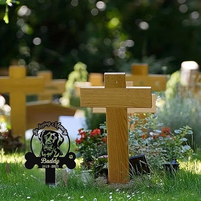 Custom Dog Grave Markers Outdoor, Personalized Pet Grave Marker Stake Dog Memorial, Outdoor Weatherproof Pet Cemetery Sign, Personalized Dog Memorial Gifts for Loss of Dog