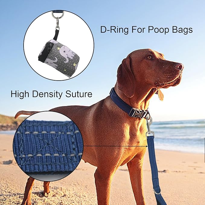 Thick Dual Padded Handle for Dog Training Control, 18 Inches Traffic Dog Leash Short with Reflective Stitching, Heavy Duty Short Hand for Small to Strong Sized Dogs Training Leash Blue 1.5FT