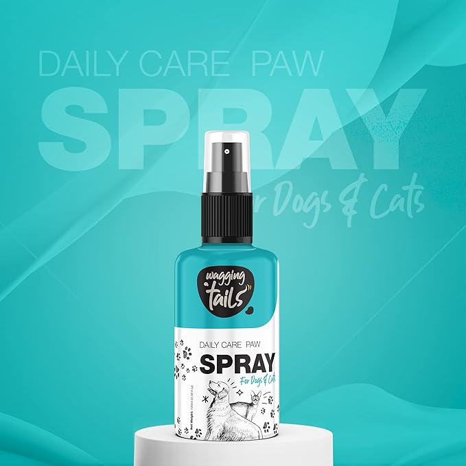 Wagging Tails 6-in-1 Paw Spray for Dogs and Cats, 3.38 fl oz | All-Weather Pet Spray | Soothes Elbows & Paws, Heals Cracked Paws, Moisturizes Paw Pads | Controls Odor & Keeps Pets Clean