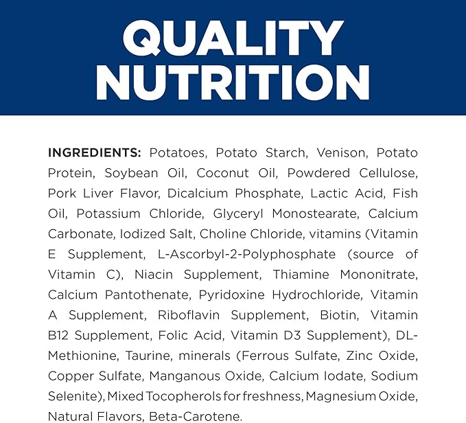 Hill's Prescription Diet d/d Food Sensitivities Dry Dog Food, Potato & Venison, 25 lb. Bag