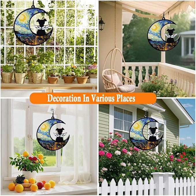 Dog Memorial Suncatcher, Loss of Dog Sympathy Gift for Pet Lovers, Cats Remembrance Ornament, Pet Memorial Gifts, Starry Night
