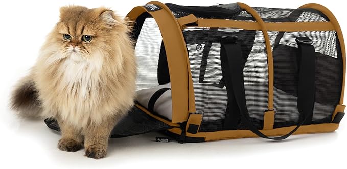 SturdiBag All Mesh Pet Carrier – Ventilated Design, Flexible and Compact for Travel | Large, Earthy Tan