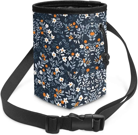 Floral Pattern Pet Treat Pouch Portable Training Treat Bag Dog Food Dispenser Pet Feed Snack Reward Bait Bag Behavior Aids for Puppy Travel or Outdoor Use