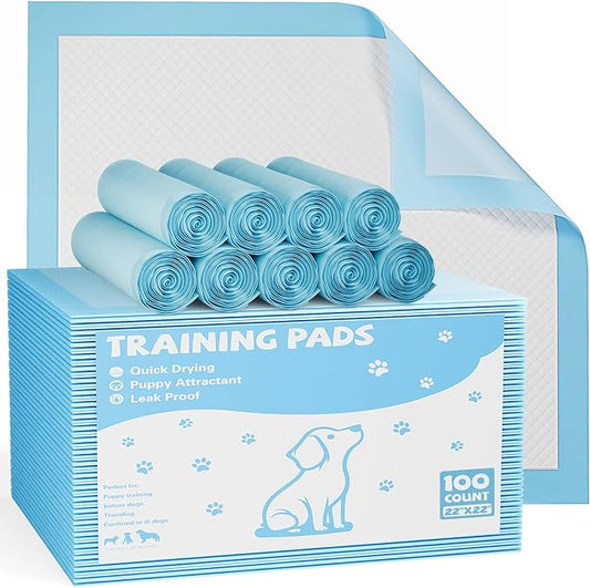 Dog Puppy Pads, Pee Pads for Dogs Potty Training, Ultra-Absorbent 6-Layer Leak-Proof, Quick-Dry Surfac, Regular Size 22"x22" ,150 Count