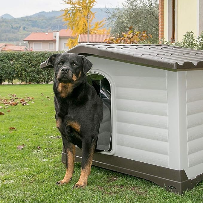Ferplast Dog Kennel, Gray, 37.4 x 25.98 x 26.77", (87257099)