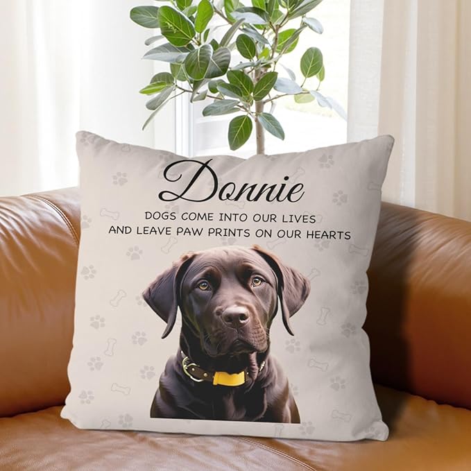 Alienc Personalized Dog Memorial Pillow with Photo - Custom Pet Memory Gift, Soft Sympathy Gift for Loss of Dog or Cat, Heartfelt Remembrance Throw Pillow