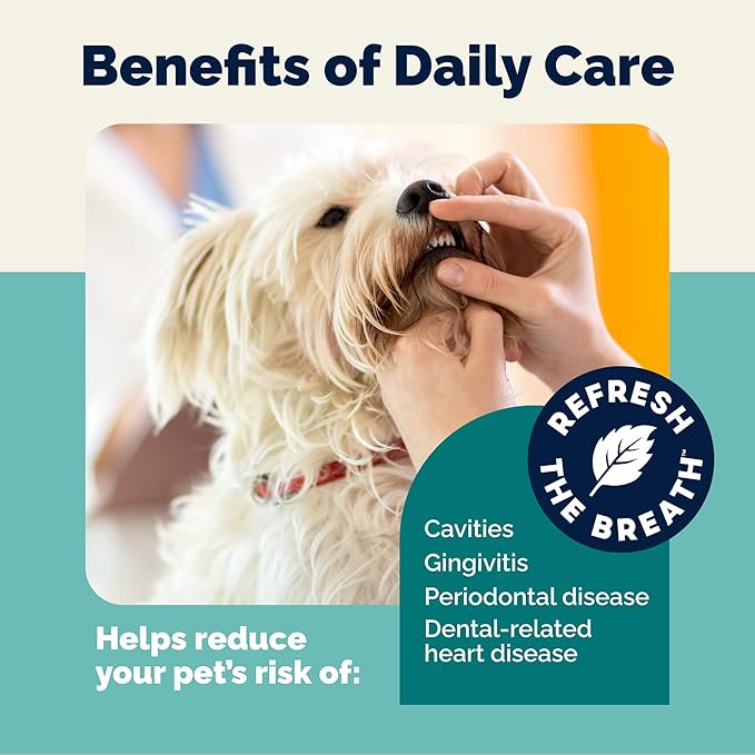 Vetnique Dentabliss - Dog Teeth Cleaning Finger Mitt Dental Wipe - Dog Plaque & Tartar Prevention with Brushing Beads - Flavored Dog Teeth Wipes, Dog Breath Freshener (Peppermint)