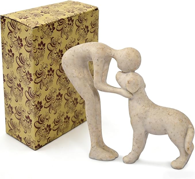 Dog Memorial Statue,Handcrafted Dog Sculpture for Home Decor, Perfect Dog Lover Gifts for Loss of Dog, Decorative Figurine for Bookshelf Living Room Office, Ideal for Pet Lovers & Bereaved Pet Owners