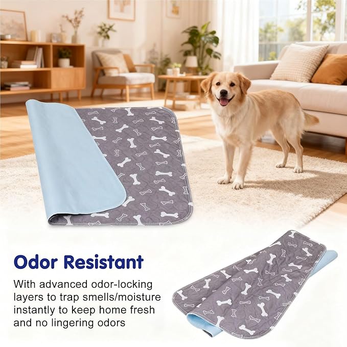 Puppy Pads with pheromones, Elite Pads for Cats, Washable Puppy Pads for Dogs and Cats, Leak-Proof & Anti-Slip Pet Training Pad for Home & Travel(Grey, L: 31.5" × 27.6")