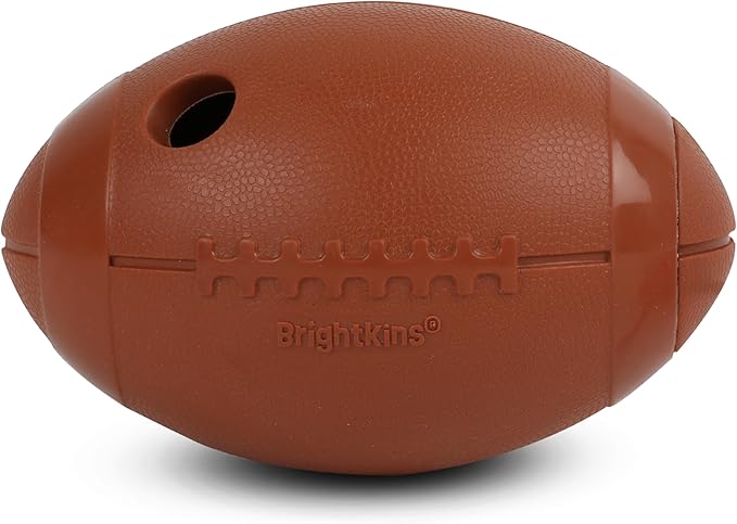 Brightkins Tough & Tumble Football Treat Dispenser - Interactive Dog Toys, Treat Dispensing Dog Toys, Puzzle Ball for Dogs, Brain Training for Dogs, Puppy Slow Feeder, Enrichment Games for Puppies