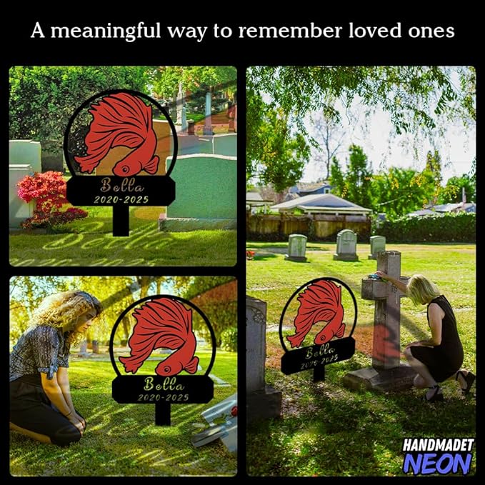 Goat Memorial Metal Stake Personalized Sympathy Gift Custom Name Goat Garden Stake Farm Decor Goat Grave Marker Pet Grave Marker Garden Decor (Betta Red Color)