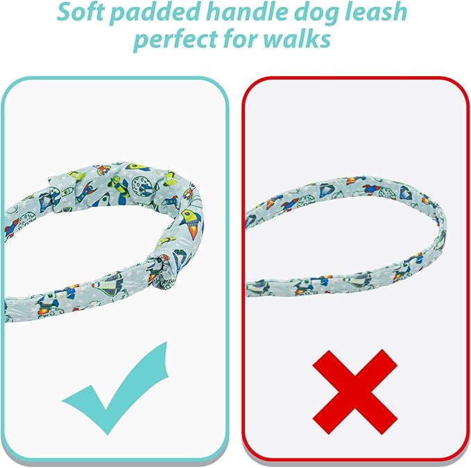 Dog Collar and Leash Set Adjustable Girls Puppy Floral Collars with Bow Tie for Small Medium Large Dogs(M, Rocket)