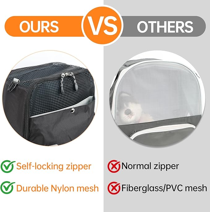 Cat Dog Backpack Carrier for Hiking Travel Portable Pet Daypack for Dog Cat Below 7kg/15.5lbs -Peach Red