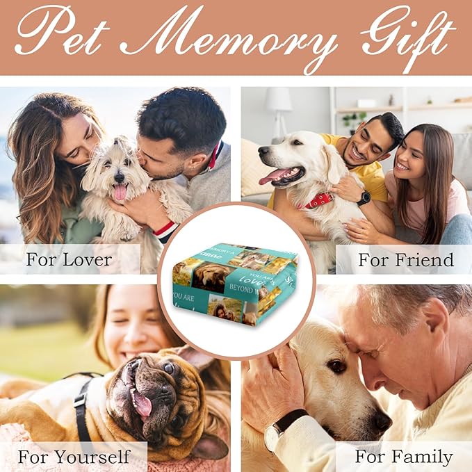 Pet Memorial Blanket Gift - Personalized Dog Memorial Blanket with Photo Name, Pet Sympathy Gifts for Dogs Lovers, Custom Loss of Dog Grief Blankets, Pets Remembrance Bereavement Gifts (8 Photos)