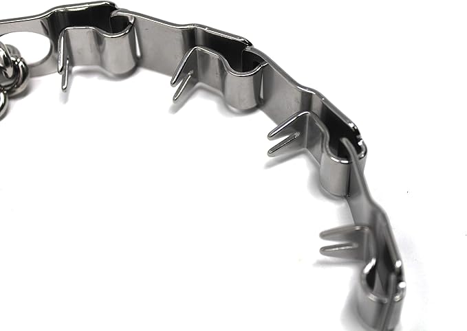 Dogline Neck Tech Stainless Steel Prong Dog Training Collar with Snap Hook Pet Pinch Collar No-Pull Collar for Dogs Made in Germany 19 inches