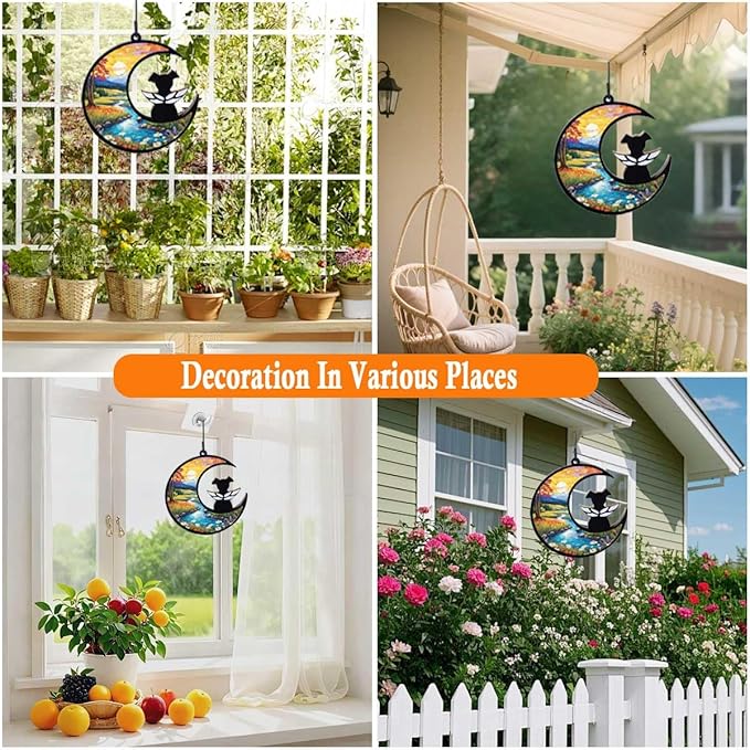 Dog Memorial Suncatcher, Loss of Dog Sympathy Gift for Pet Lovers, Cats Remembrance Ornament, Pet Memorial Gifts, Natural Landscape