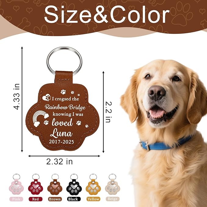Custom Pet Photo Keychain - Personalized Memorial Keychain with Photo Name for Pet Loss Remembrance Dog Memory Sympathy Gifts