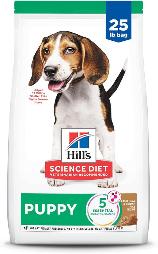 Hill's Science Diet Puppy Dry Dog Food, Lamb Meal & Brown Rice, 25 lb. Bag