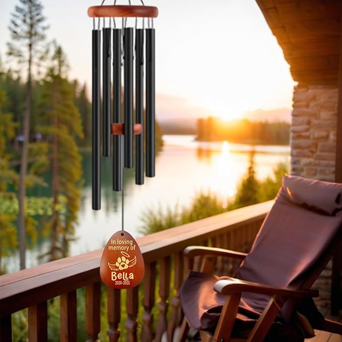 Personalized Dog Memorial Gifts for Loss of Dog, Custom Pet Memorial Wind Chime, Pets Loss Passing Away Remembrance Bereavement Gift, Custom Sympathy Gifts of Pet