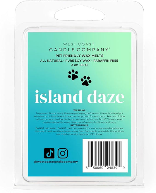 Pet Safe Wax Melts for Dogs | Non Toxic Soy Wax Melts | Natural, Paraffin-Free, Clean Burning | Odor Eliminating Wax Cubes | Island Daze
