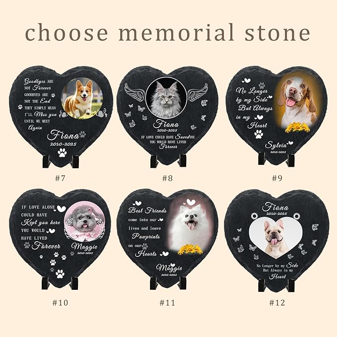 Personalized Cat Memorial Gifts for Loss of Cat, Custom Photo Pet Momorial Stone for Cats, Cat Memorial Sympathy Gift, Cat Passing Away Gifts, Sympathy Gift for Pet Lovers (Style 9)