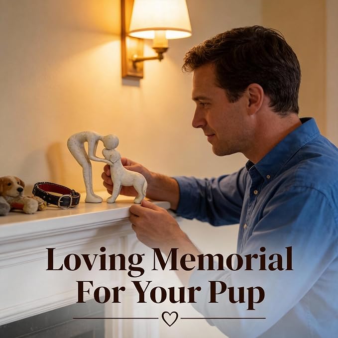 Dog Memorial Statue,Handcrafted Dog Sculpture for Home Decor, Perfect Dog Lover Gifts for Loss of Dog, Decorative Figurine for Bookshelf Living Room Office, Ideal for Pet Lovers & Bereaved Pet Owners