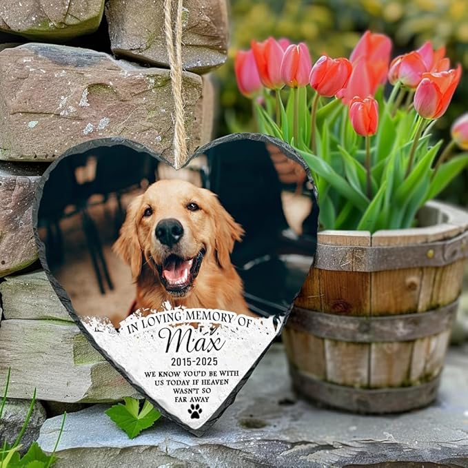 Personalized Dog Memorial Gifts for Loss of Dogs Sympathy Gift, Dog Memorial Stone, Pet Loss Gifts, Pet Memorial Stones for Dogs Cemetery Decorations for Grave, Cat Sympathy Gift, Stone 5
