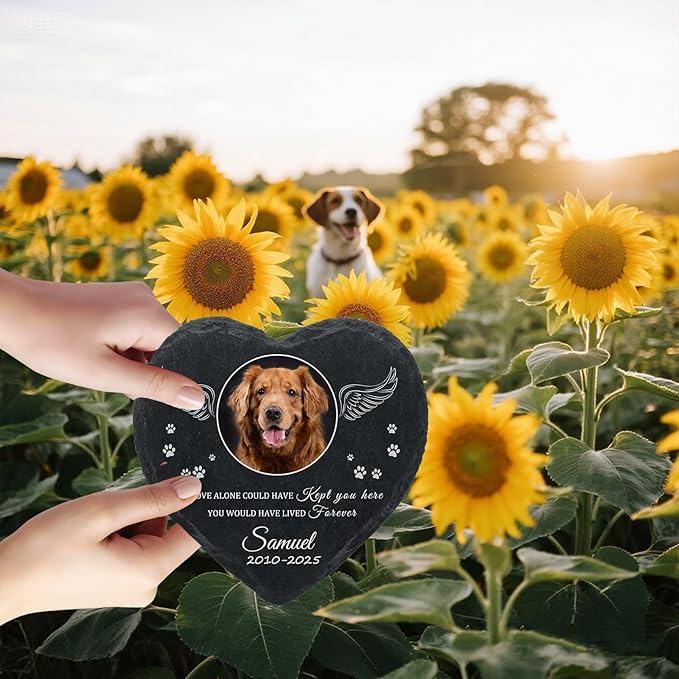 Personalized Dog Memorial Gifts for Loss of Dog, Custom Photo Pet Momorial Stone for Dogs, Cat Memorial Sympathy Gift, Dog Passing Away Gifts, Sympathy Gift for Pet Lovers (Style 2)