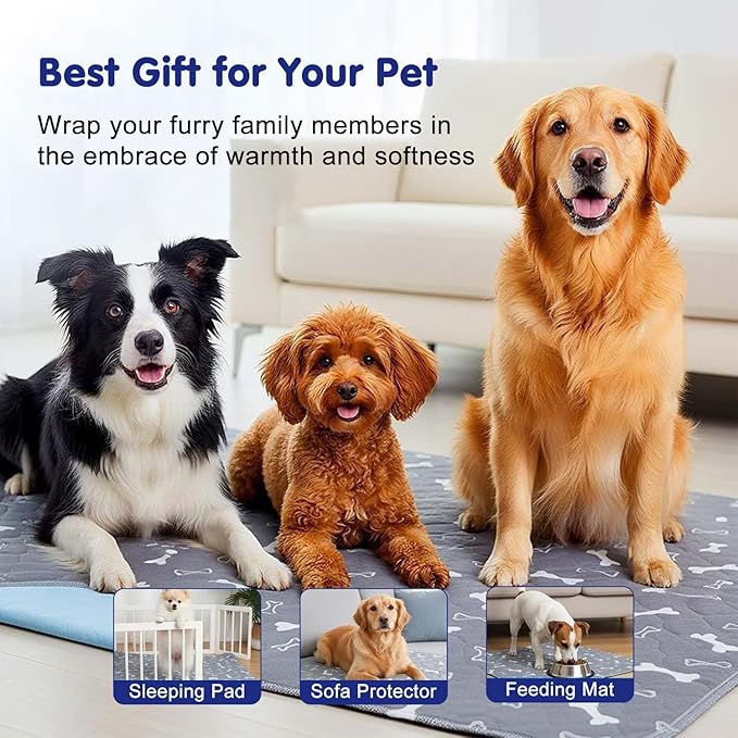 Puppy Pads with pheromones, Elite Pads for Cats, Washable Puppy Pads for Dogs and Cats, Leak-Proof & Anti-Slip Pet Training Pad for Home & Travel(Grey, XL: 35.4" × 31.5")
