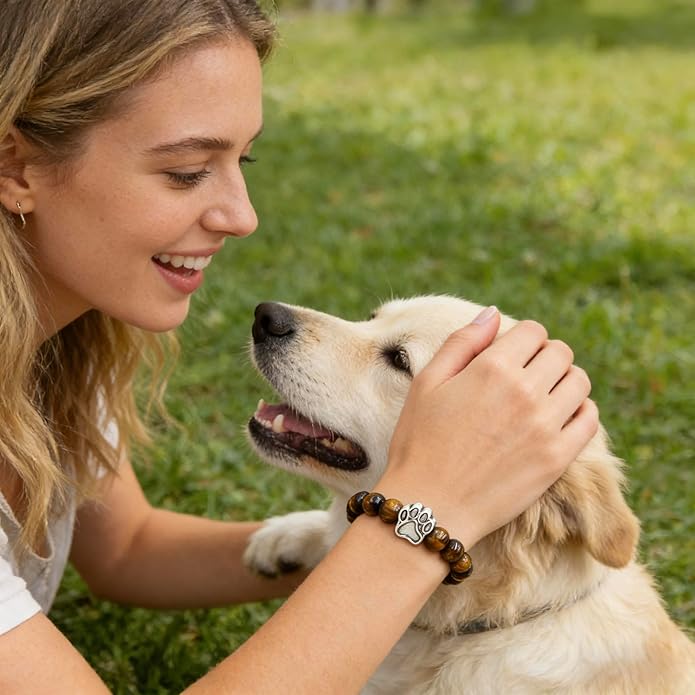 LINGYUAN Pet Memorial Gifts for Dogs Cats, Pet Memorial Bracelet, Remembrance Pet Loss Sympathy Gift for Cat Dog Lovers, Bereavement Gifts for Loss of Pet
