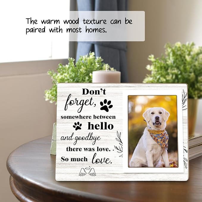Pet Memorial Picture Frame, Sympathy Gifts for Loss of Dog, Dog Photo Frame Passed Away Gift, Pet Remembrance Gift, 4x6 Photo12P062