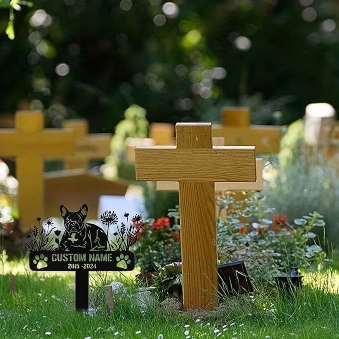 Custom Dog Grave Markers Outdoor, Personalized Pet Grave Marker Stake Dog Memorial, Outdoor Weatherproof Pet Cemetery Sign, Personalized Dog Memorial Gifts for Loss of Dog