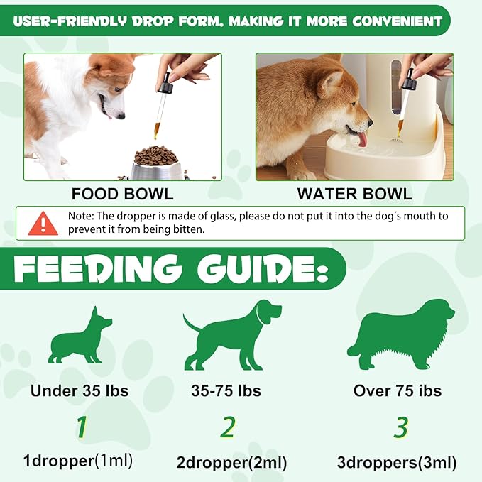 Specifically Formulated for Dogs, Dogs Broad Spectrum Supports, Naturally Sourced Ingredients, Gut Health, Easy-to-Absorb, Probiotics Supplement Drops for All Ages and Breeds